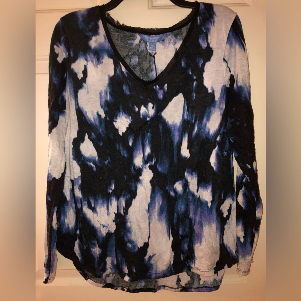 Simply Vera Vera Wang Top Size PXL crinkle design longsleeve Size XL Petite